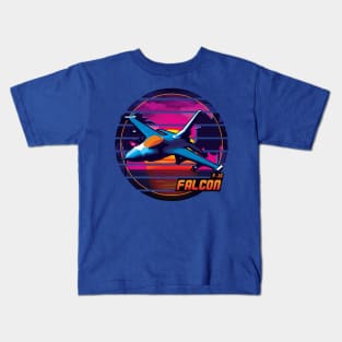 Neon Retro F-16 Falcon Kids T-Shirt